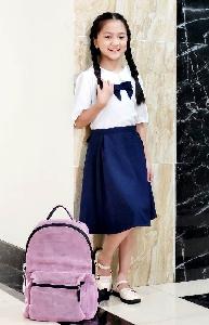 Mẫu đồng phục tiểu học đẹp trắng sọc đen
