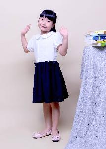 Áo thun sọc trắng xanh đồng phục học sinh tiểu học