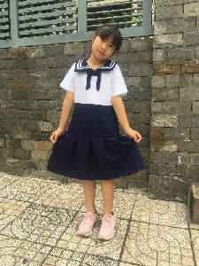 Đồng phục tiểu học hàn quốc xám trắng