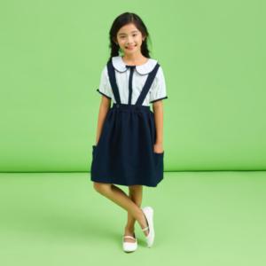 Áo sơ mi bé gái đồng phục học sinh nữ tay nơ