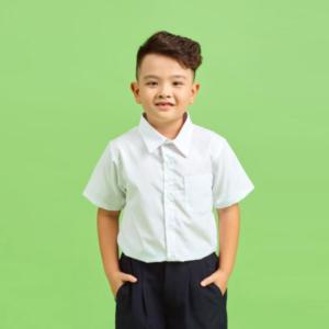 Áo sơ mi bé trai túi bên đồng phục học sinh nam
