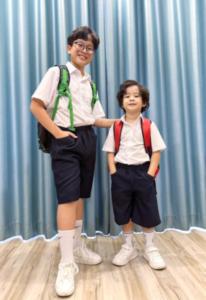 Áo sơ mi bé trai túi bên đồng phục học sinh nam