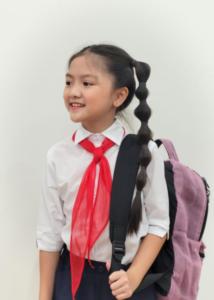 Áo sơ mi bé gái đi học tay lỡ đồng phục học sinh nữ