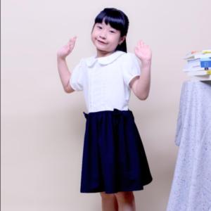 Đầm bé gái đi học cổ sen xếp li ngực đồng phục học sinh nữ