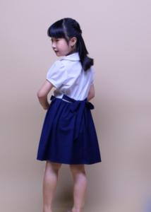 Đầm bé gái đi học cổ sen xếp li ngực đồng phục học sinh nữ