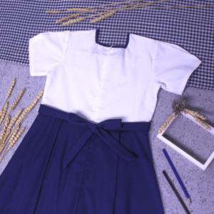 Đầm bé gái đi học cổ hải quân đồng phục học sinh nữ big size