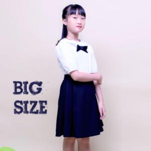Đầm bé gái đi học cổ sen đính nơ ngực đồng phục học sinh nữ big size