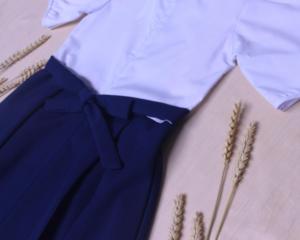 Đầm bé gái đi học cổ sen đính nơ ngực đồng phục học sinh nữ big size