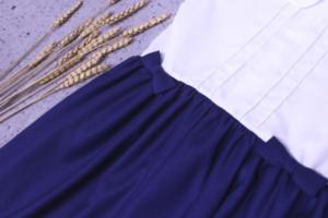 Đầm bé gái đi học cổ sen xếp li ngực đồng phục học sinh nữ big size