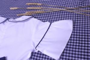 Đầm bé gái đi học tay xòe viền đồng phục học sinh nữ big size