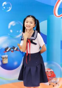 Đầm bé gái đi học cổ hải quân vuông đồng phục học sinh nữ