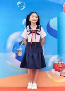 Đầm bé gái đi học cổ hải quân vuông đồng phục học sinh nữ