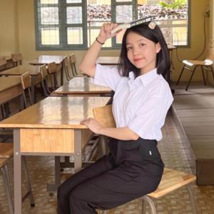 Áo sơ mi bé gái đi học tay rộng đồng phục học sinh nữ