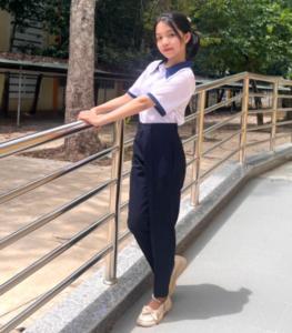 Quần tây bé gái cao cấp xanh đen đồng phục học sinh nữ