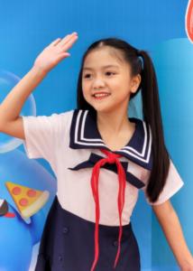 Đầm bé gái cổ hải quân xếp li đồng phục học sinh nữ