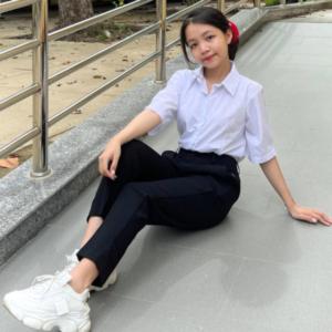 Quần tây đi học ống đứng màu đen đồng phục học sinh nữ