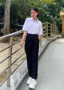 Quần tây đi học ống đứng màu đen đồng phục học sinh nữ