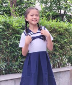 Đầm bé gái đi học cổ hải quân xanh đồng phục học sinh nữ