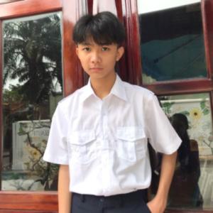 Áo sơ mi bé trai đi học có nắp trắng kem đồng phục học sinh nam